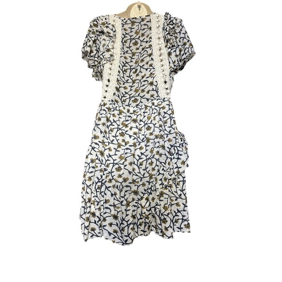 Sea New York Size 6 Dress Women's Floral Print Boho Flutter Tassel Cotton Blend - Picture 3 of 11